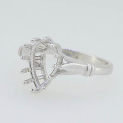 Sterling Silver Semi Mount Ring Setting Pear PE 12x8 mm Vintage Style - Syzjewelry