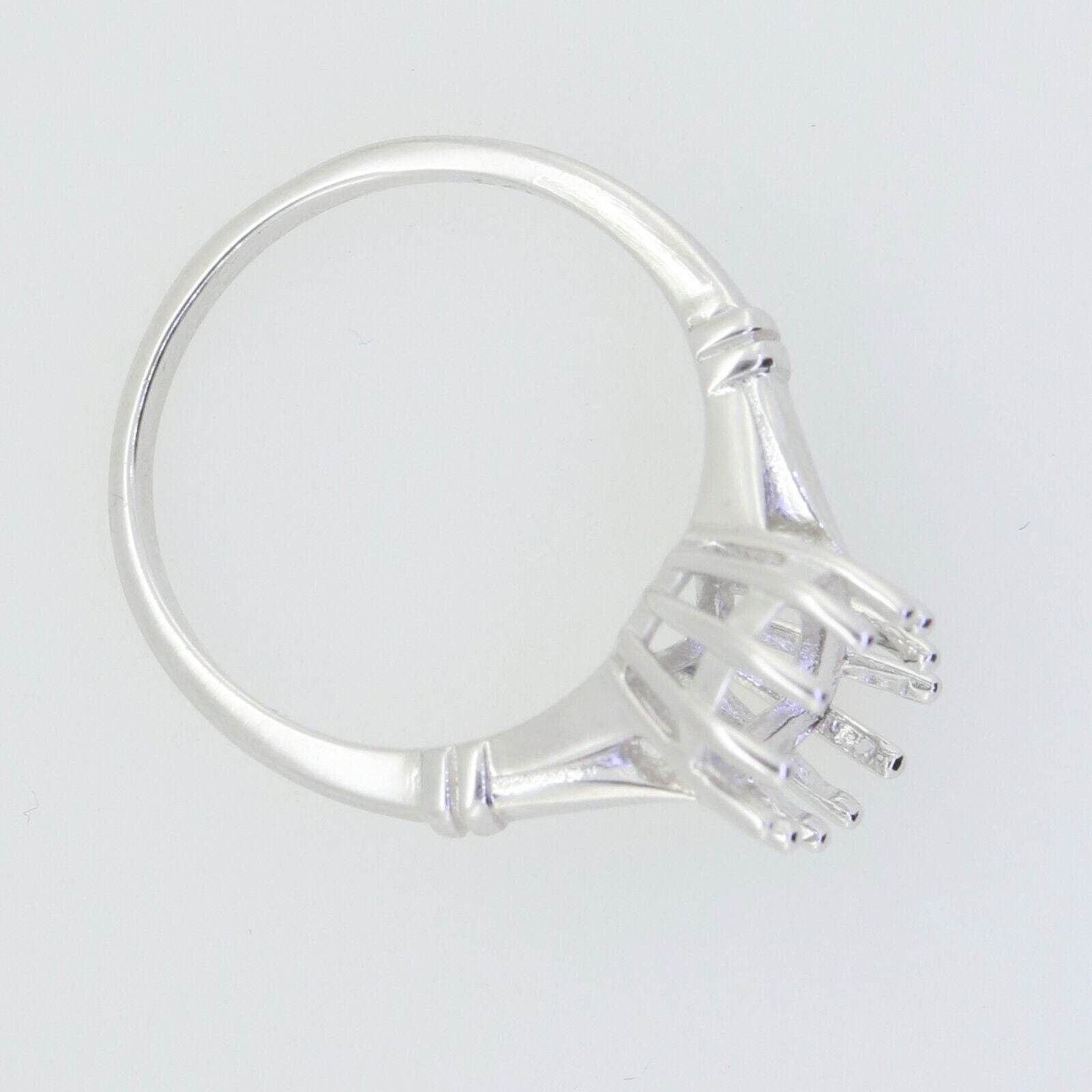 Sterling Silver Semi Mount Ring Setting Pear PE 12x8 mm Vintage Style - Syzjewelry