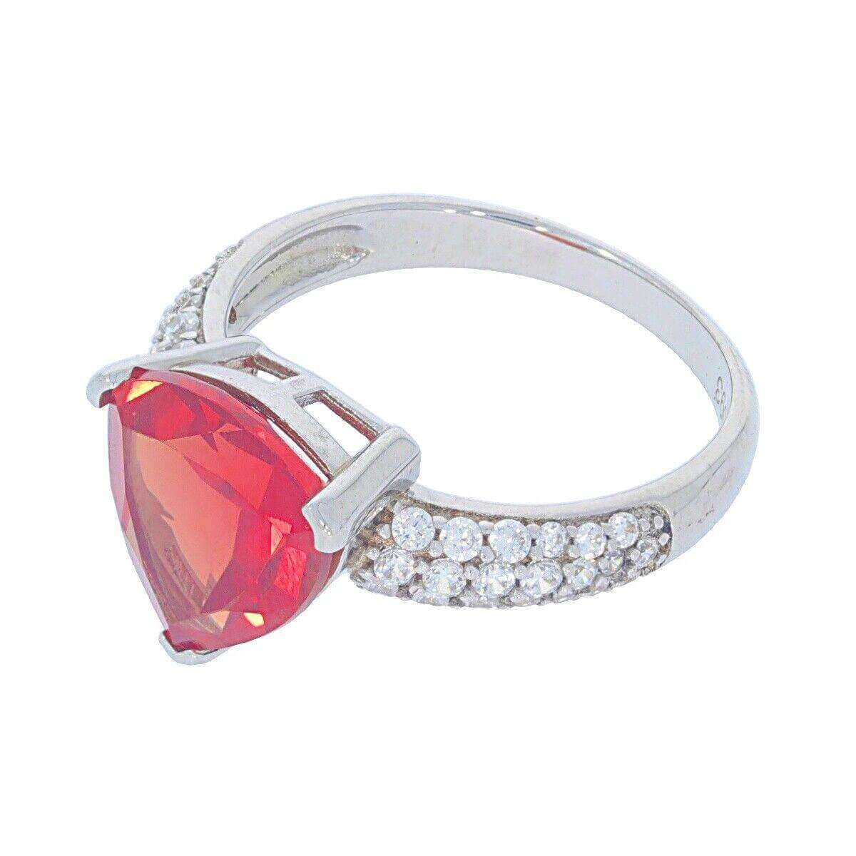 Sterling Silver Semi Mount Ring Setting Trillion TRI 10x10mm w/ White Topaz Accent - Syzjewelry