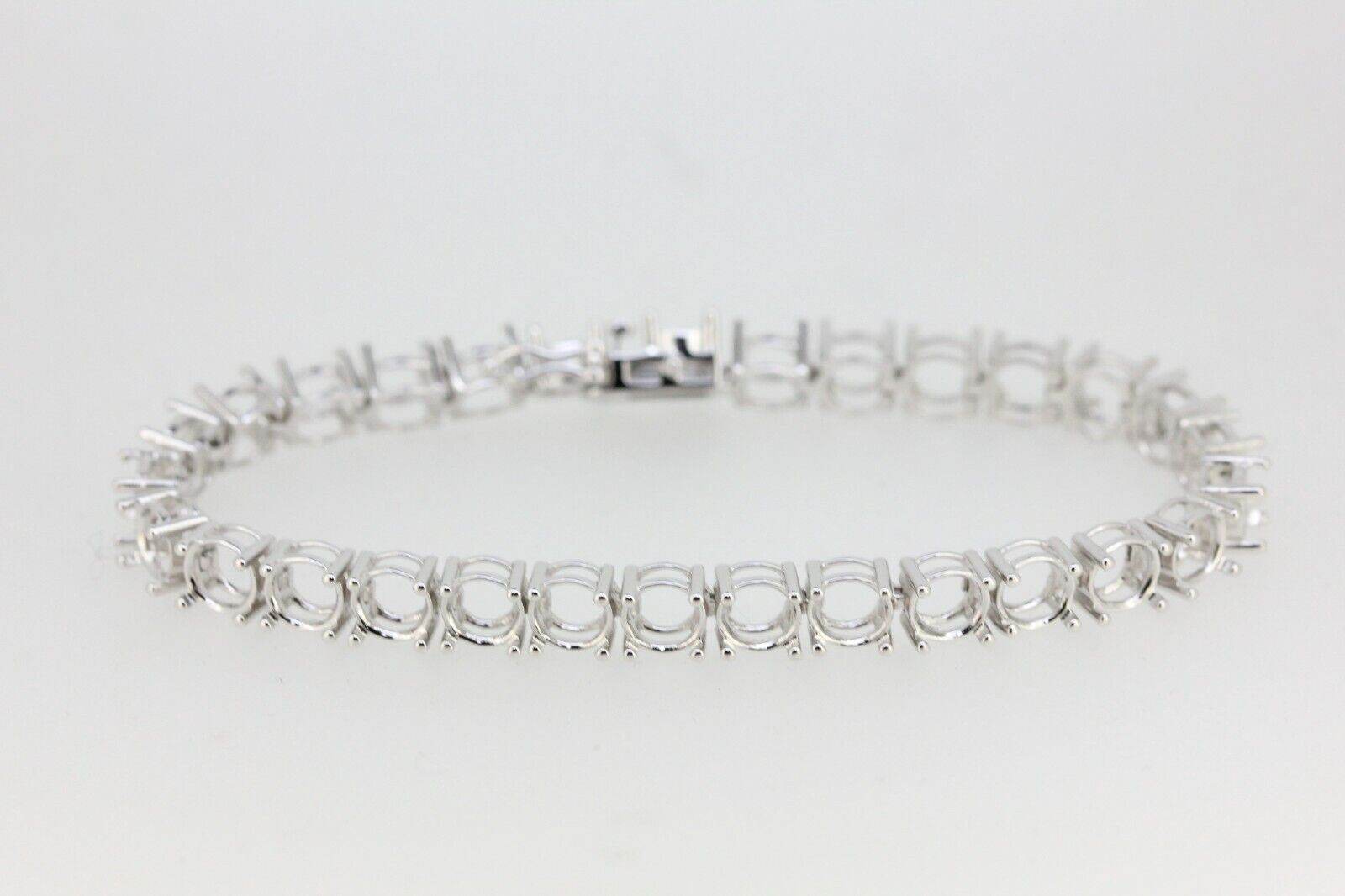 Sterling SilverTennis Bracelet Semi Mount Setting Round RD 6x6mm 7 inch - Syzjewelry