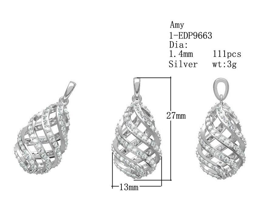 Sterling Silver Semi Mount Pendant Setting Round RD 1.4mm - Syzjewelry