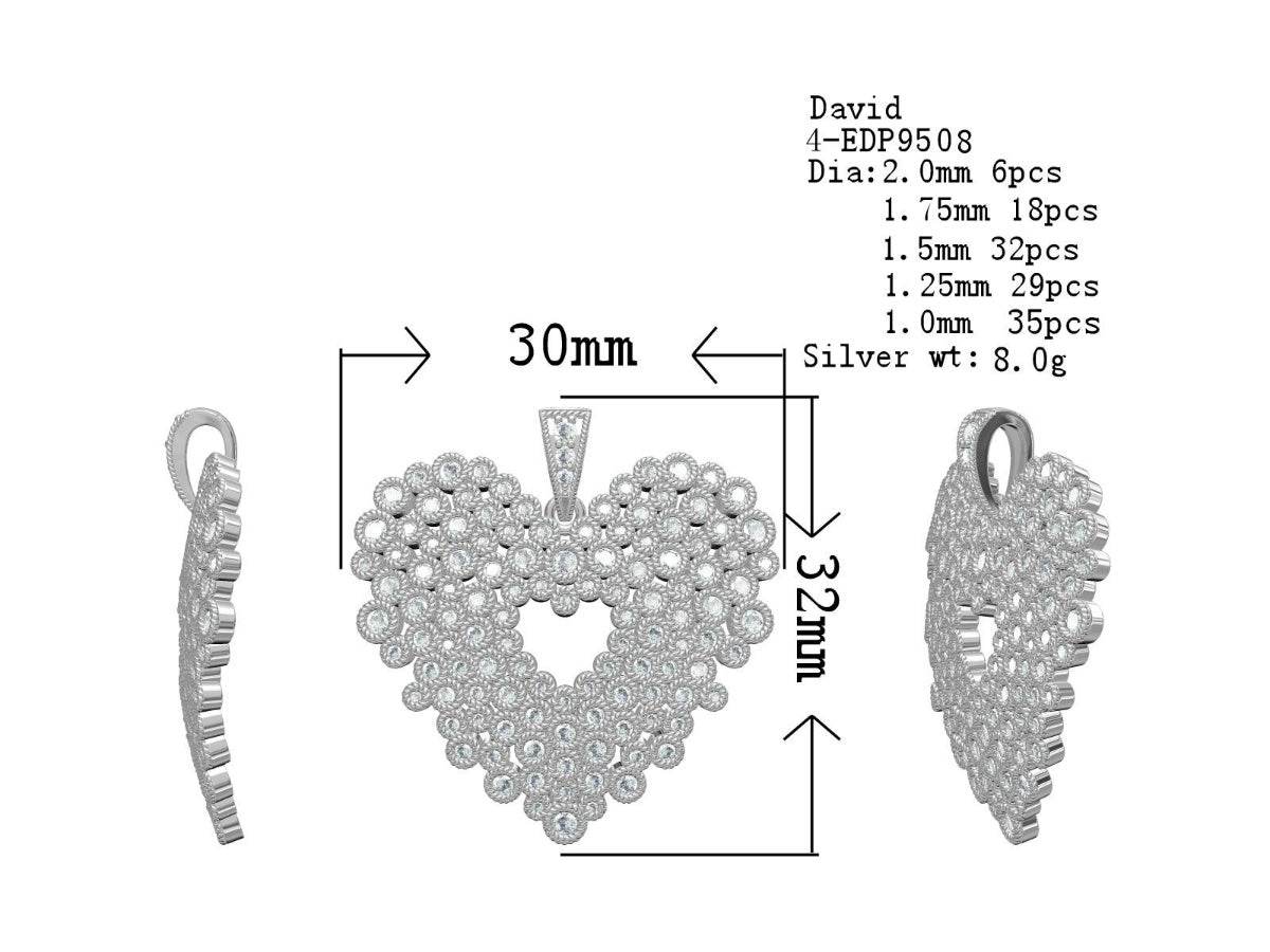 Sterling Silver Semi Mount Pendant Setting Round RD 2x2mm - Syzjewelry