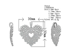 Sterling Silver Semi Mount Pendant Setting Round RD 2x2mm - Syzjewelry