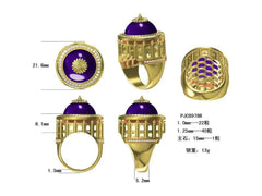 Sterling Silver Semi Mount Ring Setting Round RD 15x5mm Cabochon Bezel - Syzjewelry