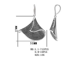 Sterling Silver Semi Mount Earrings Setting Round RD 1.1mm - Syzjewelry