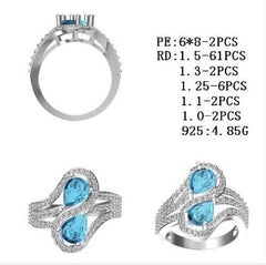 Sterling Silver Semi Mount Ring Setting Pear PE 8X6mm - Syzjewelry