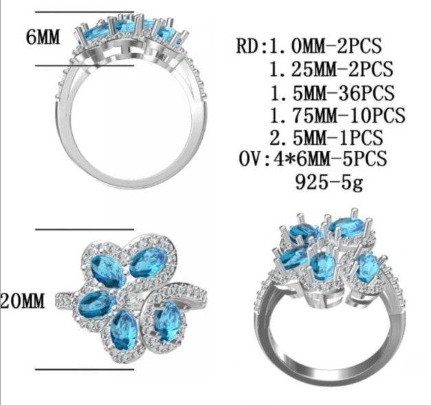 Sterling Silver Semi Mount Ring Setting Oval OV 6X4mm - Syzjewelry