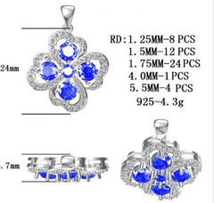 Sterling Silver Semi Mount Pendant Setting Round RD 5.5mm - Syzjewelry