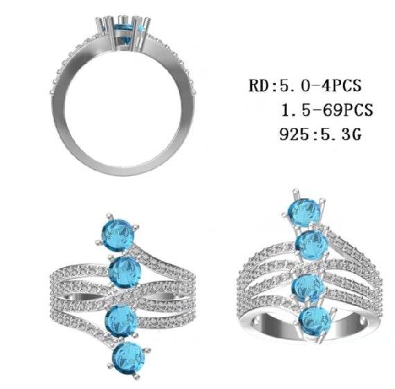 Sterling Silver Semi Mount Ring Setting Round RD 5x5mm - Syzjewelry