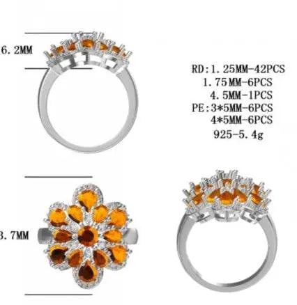 Sterling Silver Semi Mount Ring Setting Pear PE 5X4mm - Syzjewelry