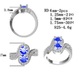 Sterling Silver Semi Mount Ring Setting Round RD 6x6mm - Syzjewelry