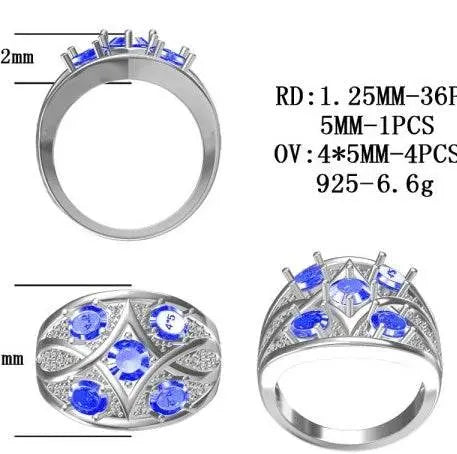 Sterling Silver Semi Mount Ring Setting Oval OV 5X4mm - Syzjewelry