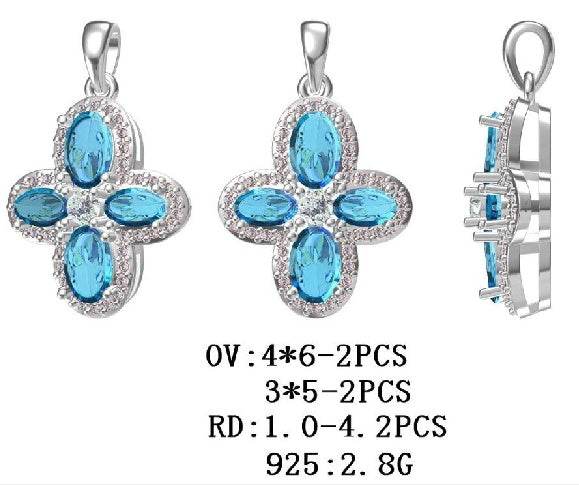 Sterling Silver Semi Mount Pendant Setting Oval OV 6X4mm - Syzjewelry