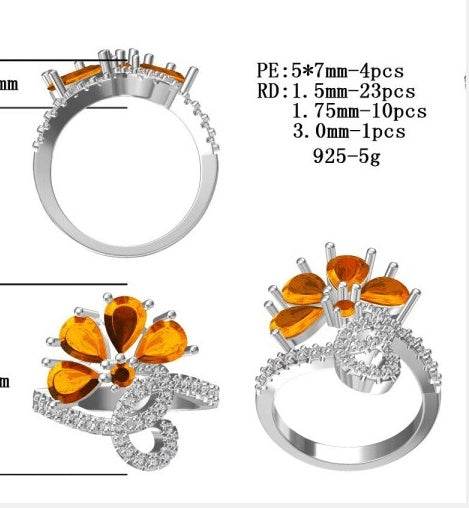 Sterling Silver Semi Mount Ring Setting Pear PE 7X5mm - Syzjewelry