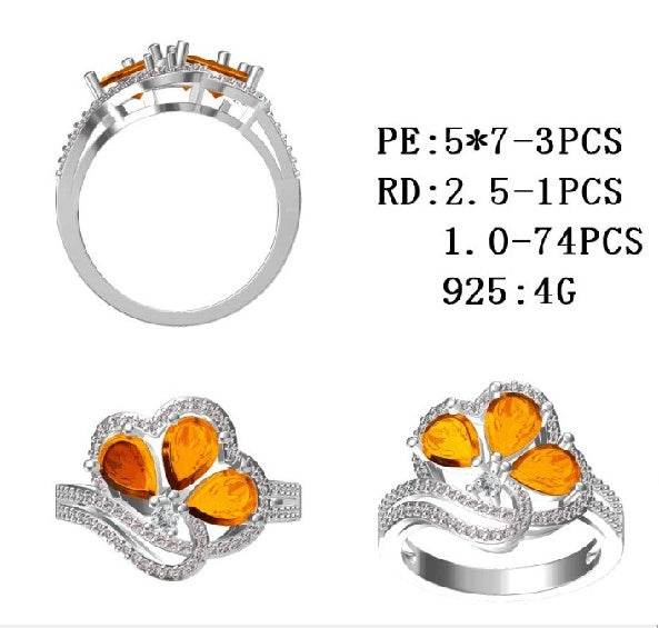 Sterling Silver Semi Mount Ring Setting Pear PE 7X5mm - Syzjewelry