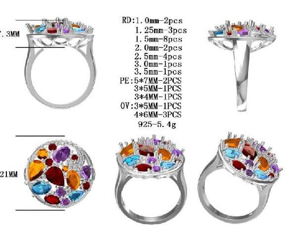 Sterling Silver Semi Mount Ring Setting Oval OV 6X4mm - Syzjewelry