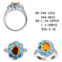 Sterling Silver Semi Mount Ring Setting Oval OV 9x7mm - Syzjewelry