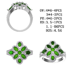 Sterling Silver Semi Mount Ring Setting Oval OV 6X4mm - Syzjewelry