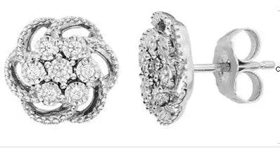 Sterling Silver Semi Mount Earrings Setting Round RD 1.4mm - Syzjewelry