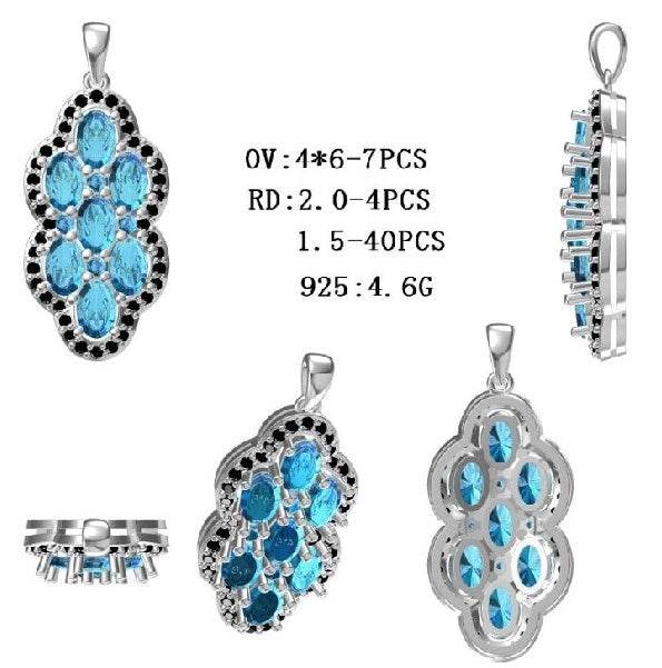 Sterling Silver Semi Mount Pendant Setting Oval OV 6X4mm - Syzjewelry