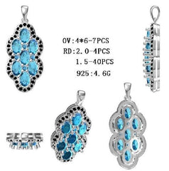 Sterling Silver Semi Mount Pendant Setting Oval OV 6X4mm - Syzjewelry