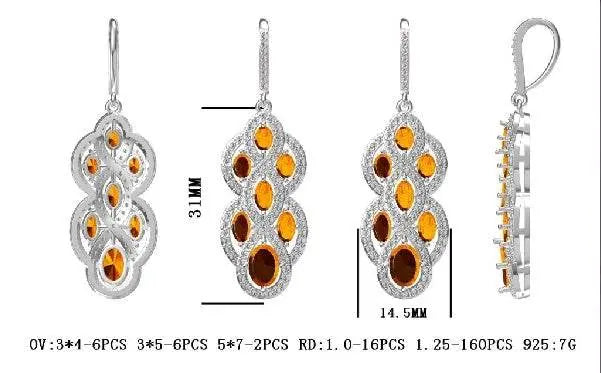 Sterling Silver Semi Mount Earrings Setting Oval OV 7X5mm - Syzjewelry