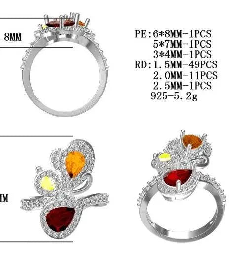 Sterling Silver Semi Mount Ring Setting Pear PE 8X6mm - Syzjewelry