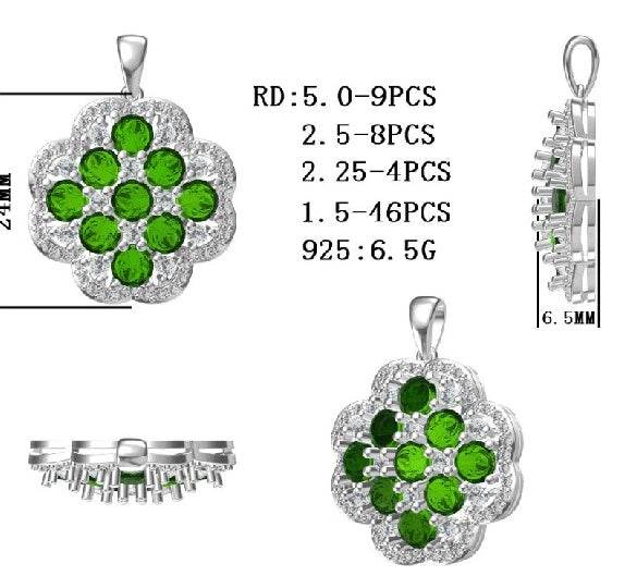 Sterling Silver Semi Mount Pendant Setting Round RD 5x5mm - Syzjewelry