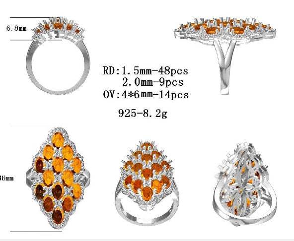 Sterling Silver Semi Mount Ring Setting Oval OV 6X4mm - Syzjewelry