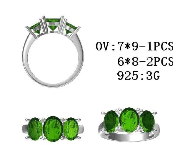 Sterling Silver Semi Mount Ring Setting Oval OV 9x7,8x6mm - Syzjewelry