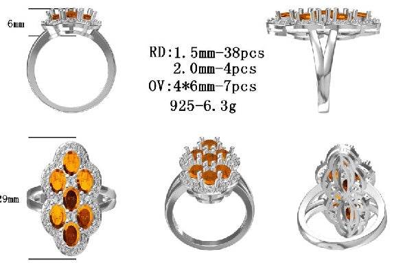 Sterling Silver Semi Mount Ring Setting Oval OV 6X4mm - Syzjewelry