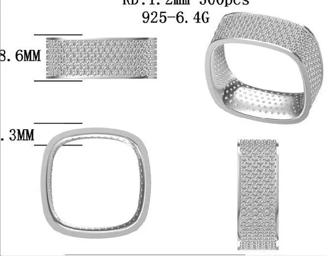 Sterling Silver Semi Mount Ring Setting Round RD 1.2mm - Syzjewelry