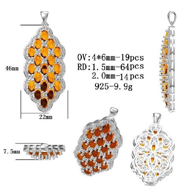 Sterling Silver Semi Mount Pendant Setting Oval OV 6X4mm - Syzjewelry