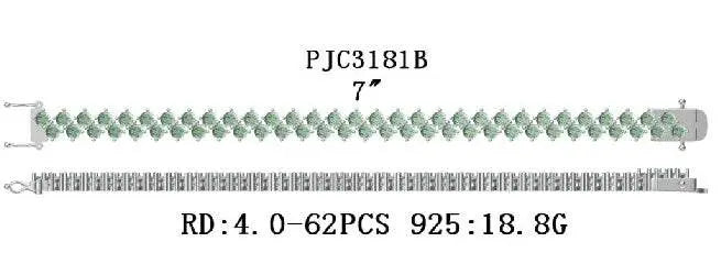 Sterling Silver Semi Mount Bracelet Setting Round RD 4x4mm - Syzjewelry