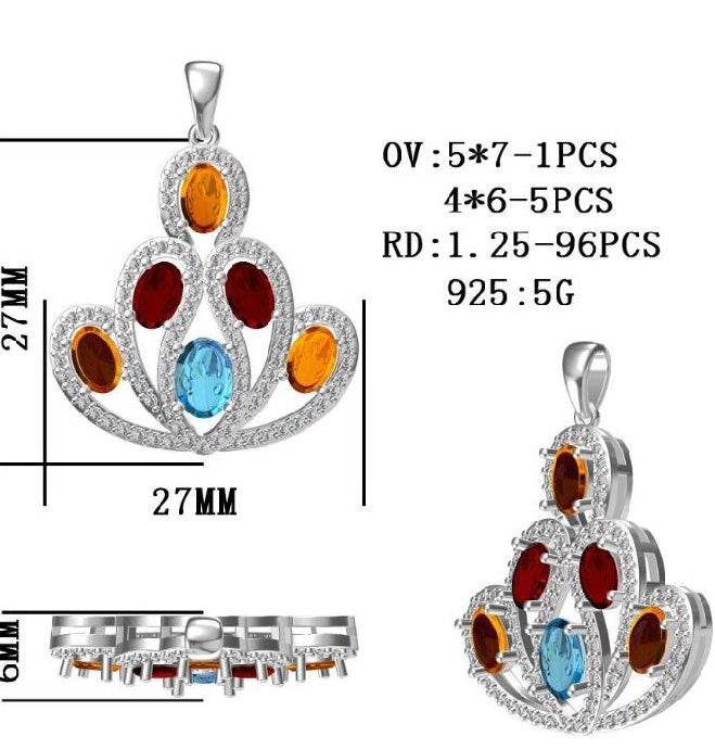 Sterling Silver Semi Mount Pendant Setting Oval OV 7X5mm - Syzjewelry