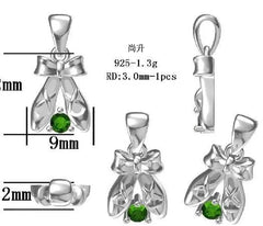 Sterling Silver Semi Mount Pendant Setting Round RD 3x3mm - Syzjewelry