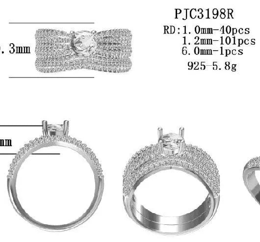 Sterling Silver Semi Mount Ring Setting Round RD 6x6mm - Syzjewelry