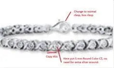 Sterling Silver Semi Mount Bracelet Setting Round RD 5x5mm - Syzjewelry