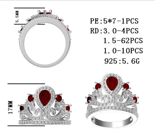 Sterling Silver Semi Mount Ring Setting Pear PE 7X5mm - Syzjewelry