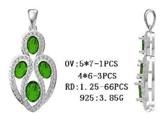 Sterling Silver Semi Mount Pendant Setting Oval OV 7X5mm - Syzjewelry