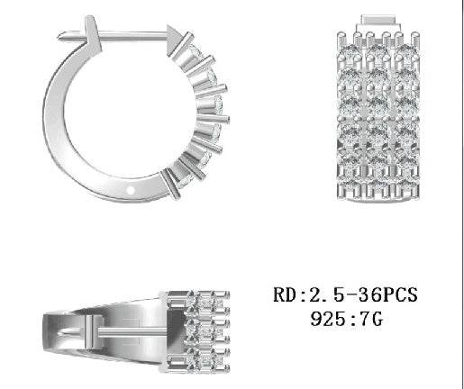 Sterling Silver Semi Mount Earrings Setting Round RD 2.5mm - Syzjewelry