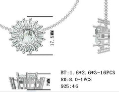 Sterling Silver Semi Mount Pendant Setting Round RD 8x8mm - Syzjewelry