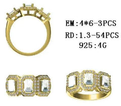 Sterling Silver Semi Mount Ring Setting Cushion CU 6X4mm - Syzjewelry