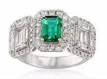 Sterling Silver Semi Mount Ring Setting Emerald OCT 6X4mm - Syzjewelry