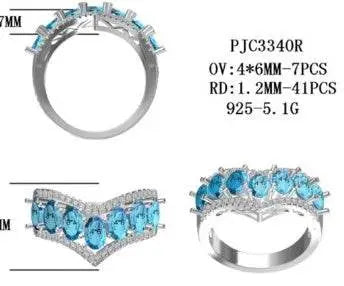 Sterling Silver Semi Mount Ring Setting Oval OV 6X4mm - Syzjewelry