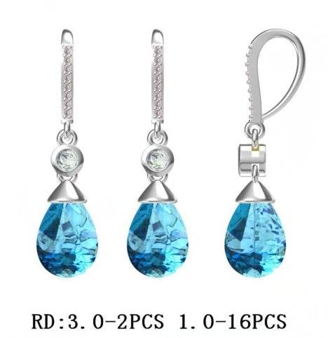 Sterling Silver Semi Mount Earrings Setting Round RD 3x3mm - Syzjewelry