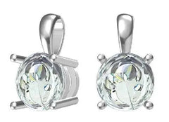 Sterling Silver Semi Mount Pendant Setting Round RD 8x8mm - Syzjewelry