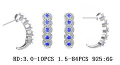 Sterling Silver Semi Mount Earrings Setting Round RD 3x3mm - Syzjewelry