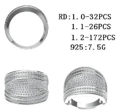 Sterling Silver Semi Mount Ring Setting Round RD 1.2mm - Syzjewelry