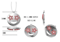 Sterling Silver Semi Mount Pendant Setting Round RD 2.5mm - Syzjewelry